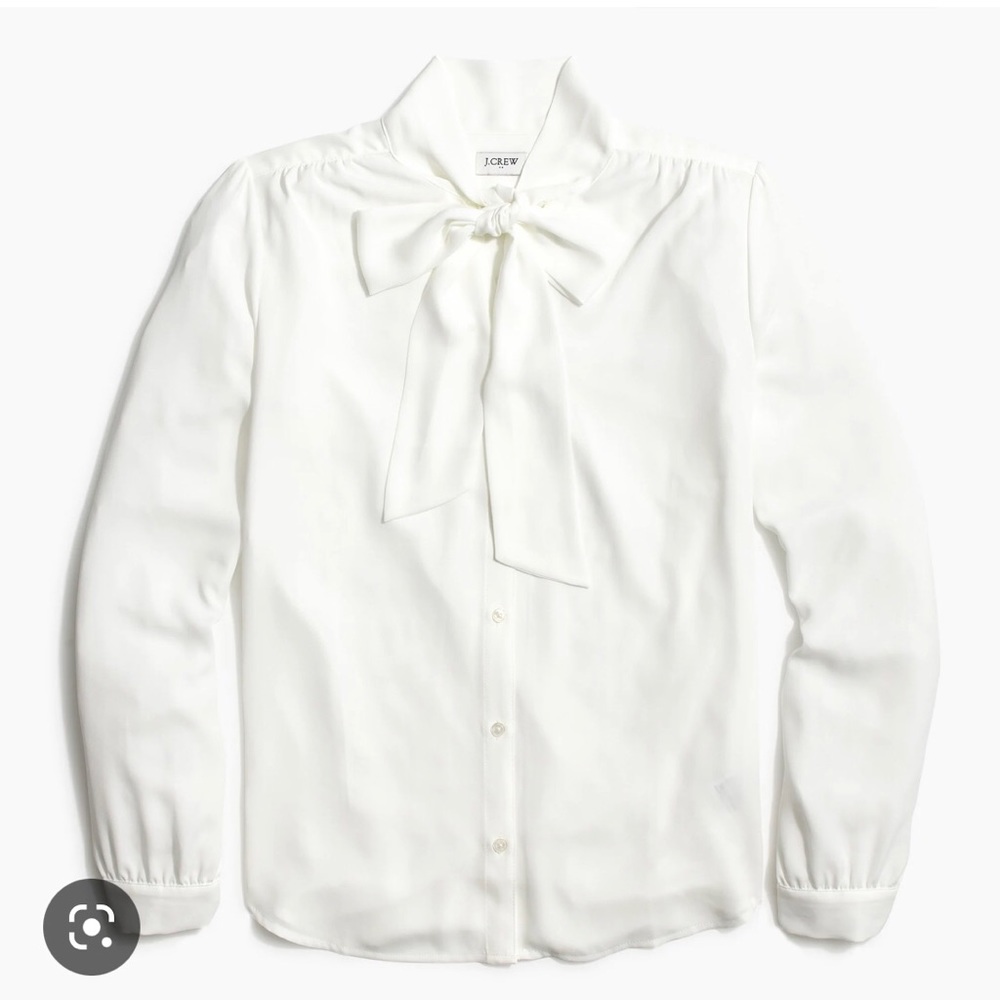 J. Crew Factory Long-Sleeve Drapey Tie-neck Top